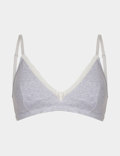 Soutien-gorge triangle sans armatures gris femme