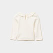 T-shirt côtelé col à volants blanc bébé fille