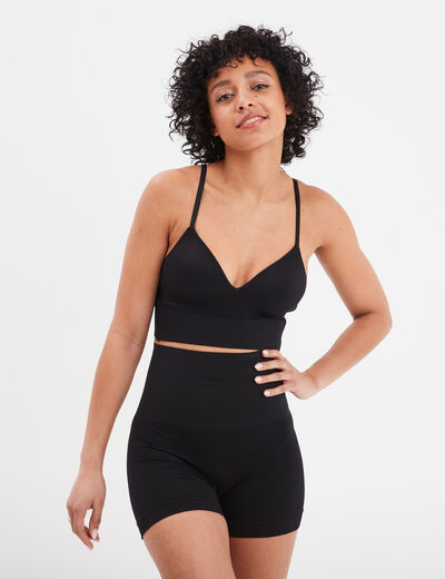 Brassière microfibre à coque noir femme
