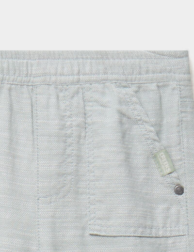Pantalon 2-en-1 bermuda coton vert pastel b&eacute;b&eacute; gar&ccedil;on