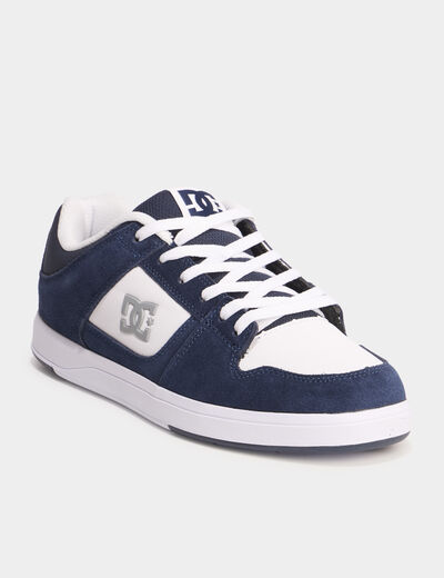 Baskets en cuir antid&eacute;rapantes bleu marine homme