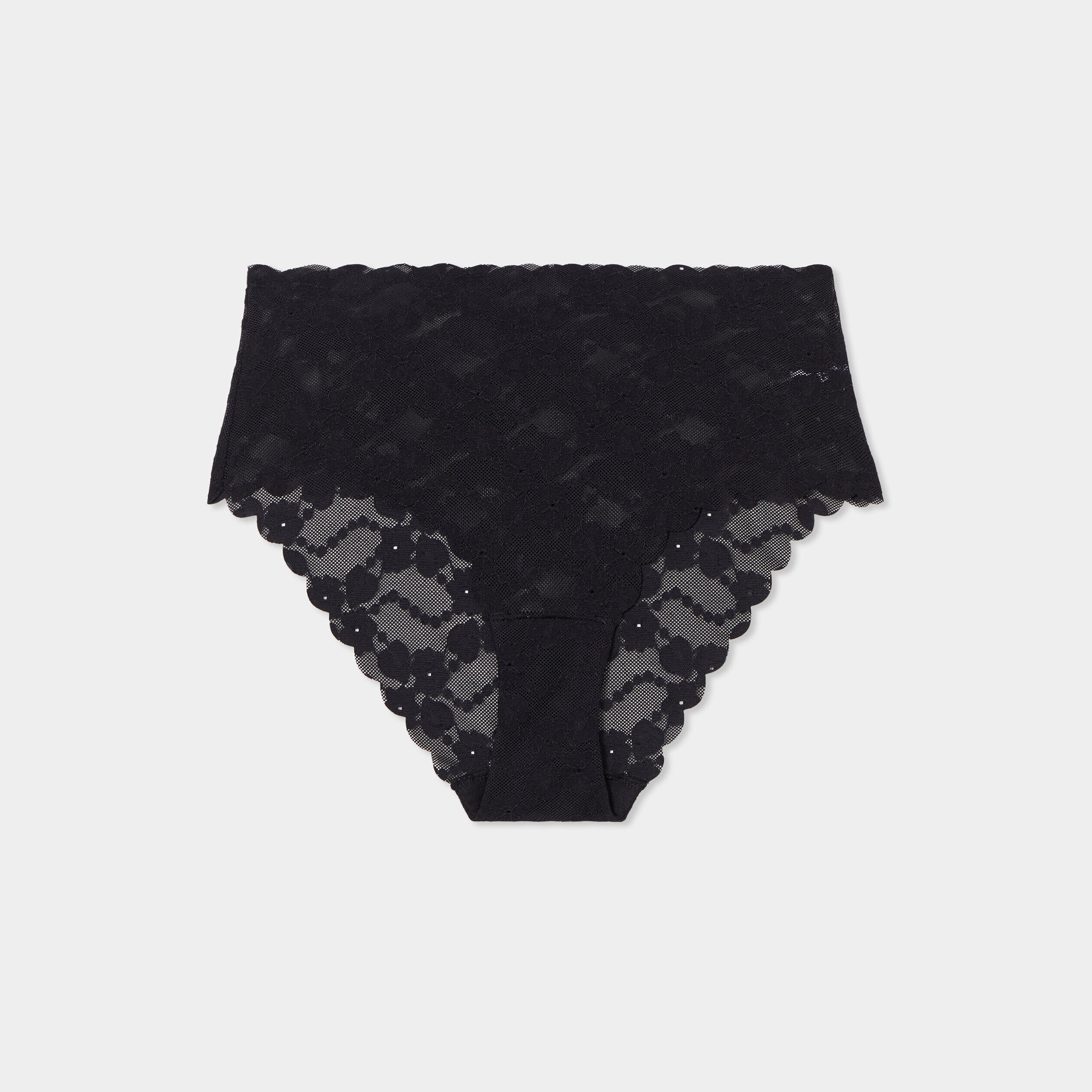 Culotte dentelle taille haute noir femme LH