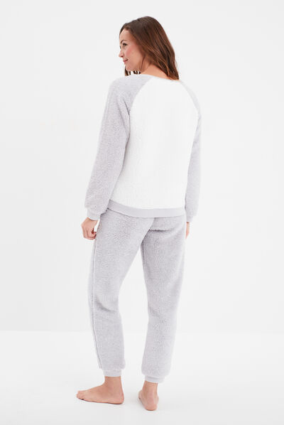 Ensemble pyjama 2 pièces gris femme