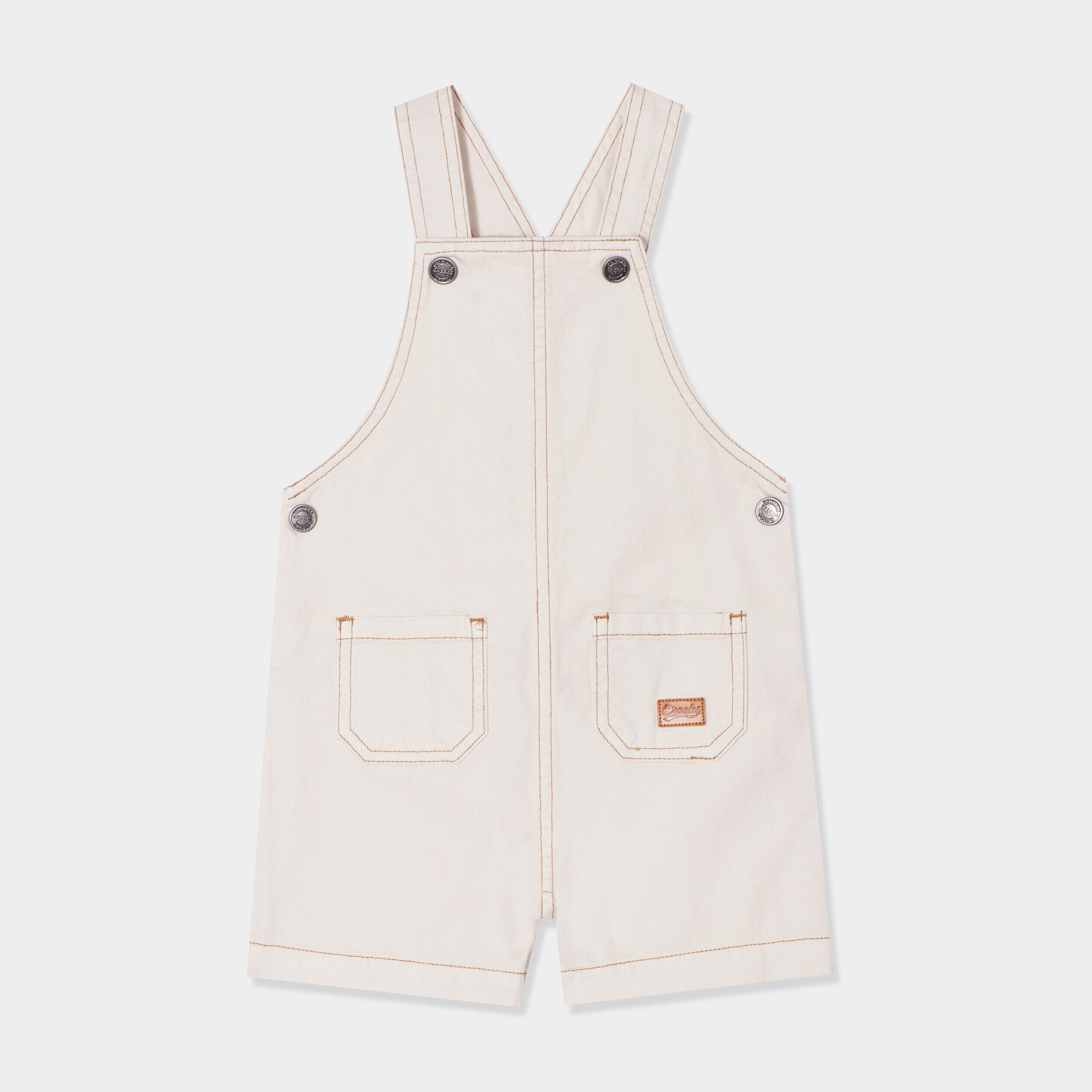 Salopette short en coton Creeks ecru bébé garçon CREEKS