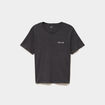 T-shirt col rond manches courtes coton gris fonc&eacute; femme