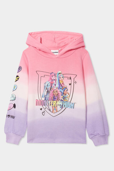 Sweat à capuche hoodie Monster High blanc fille