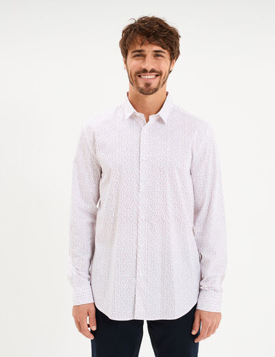 Chemise ajust&eacute;e manches longues blanc homme