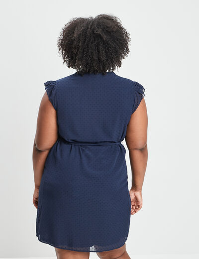 Robe droite sans manches bleu marine femme grande taille