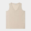 Débardeur col en V sans manches beige femme