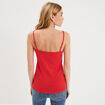 D&eacute;bardeur coton bretelles r&eacute;glables rouge femme