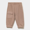 Pantalon droit bas resserr&eacute; coton taupe b&eacute;b&eacute; gar&ccedil;on