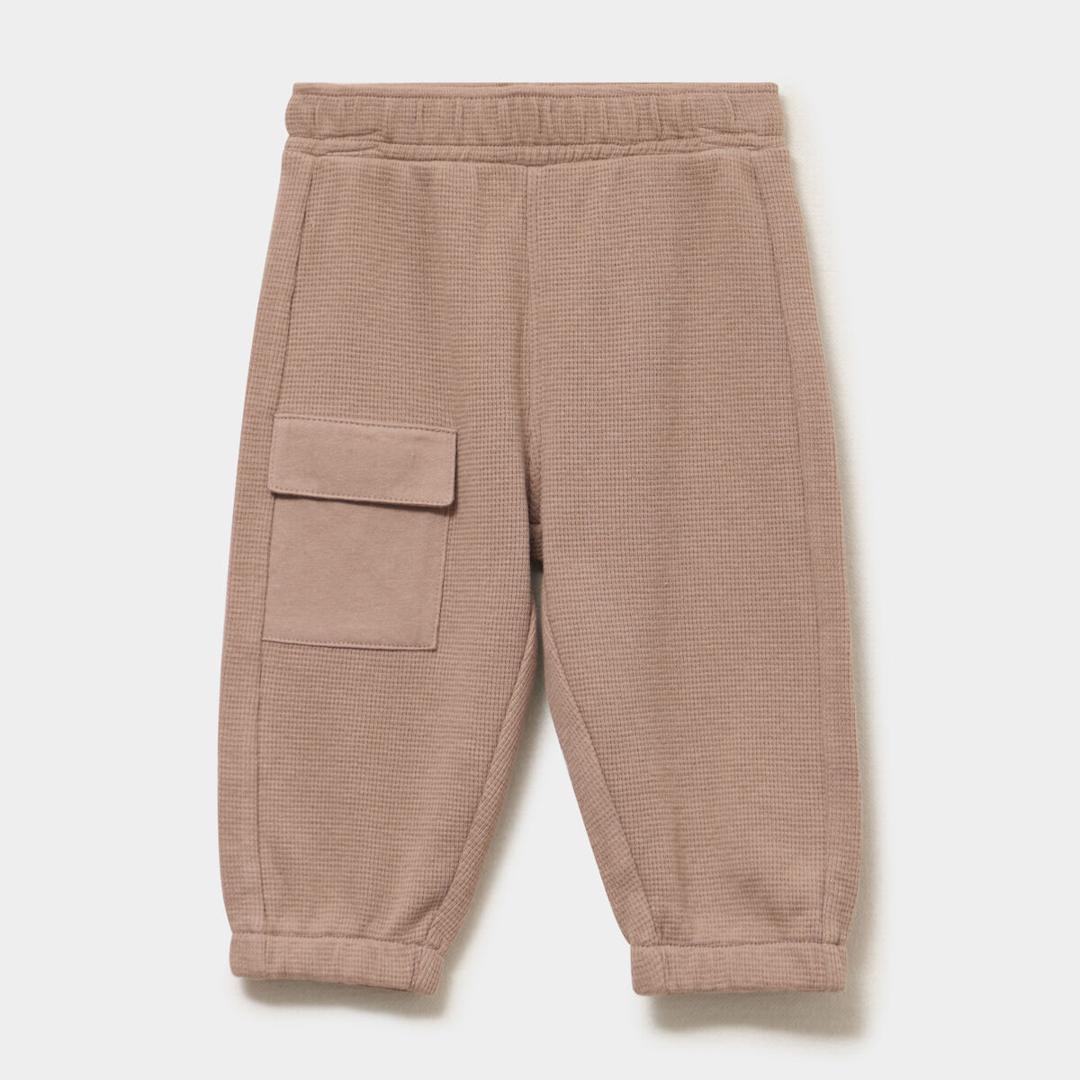 Pantalon droit bas resserr&eacute; coton taupe b&eacute;b&eacute; gar&ccedil;on