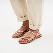 Sandales plates rose champagne femme