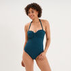 Maillot de bain une pi&egrave;ce dos nu bleu p&eacute;trole femme
