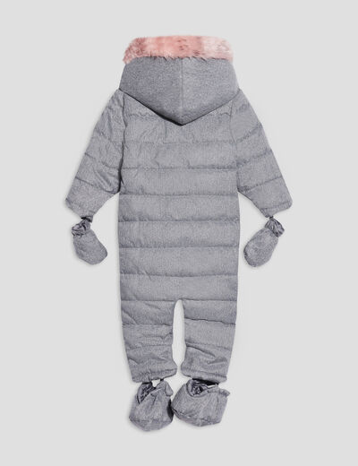 Combinaison à capuche gris bébé fille