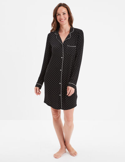 Chemise de nuit liquette noir femme