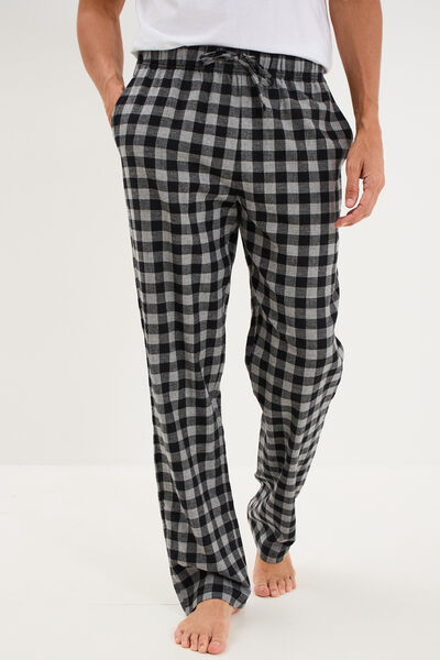 Pantalon de pyjama coton coupe droite gris moyen homme