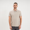 Polo textur&eacute; manches courtes gris clair homme