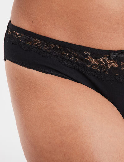 Culotte en coton noir femme