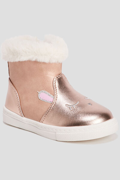 Bottines irisées rose bébé fille