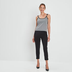 Débardeur détail anneaux bretelles noir femme