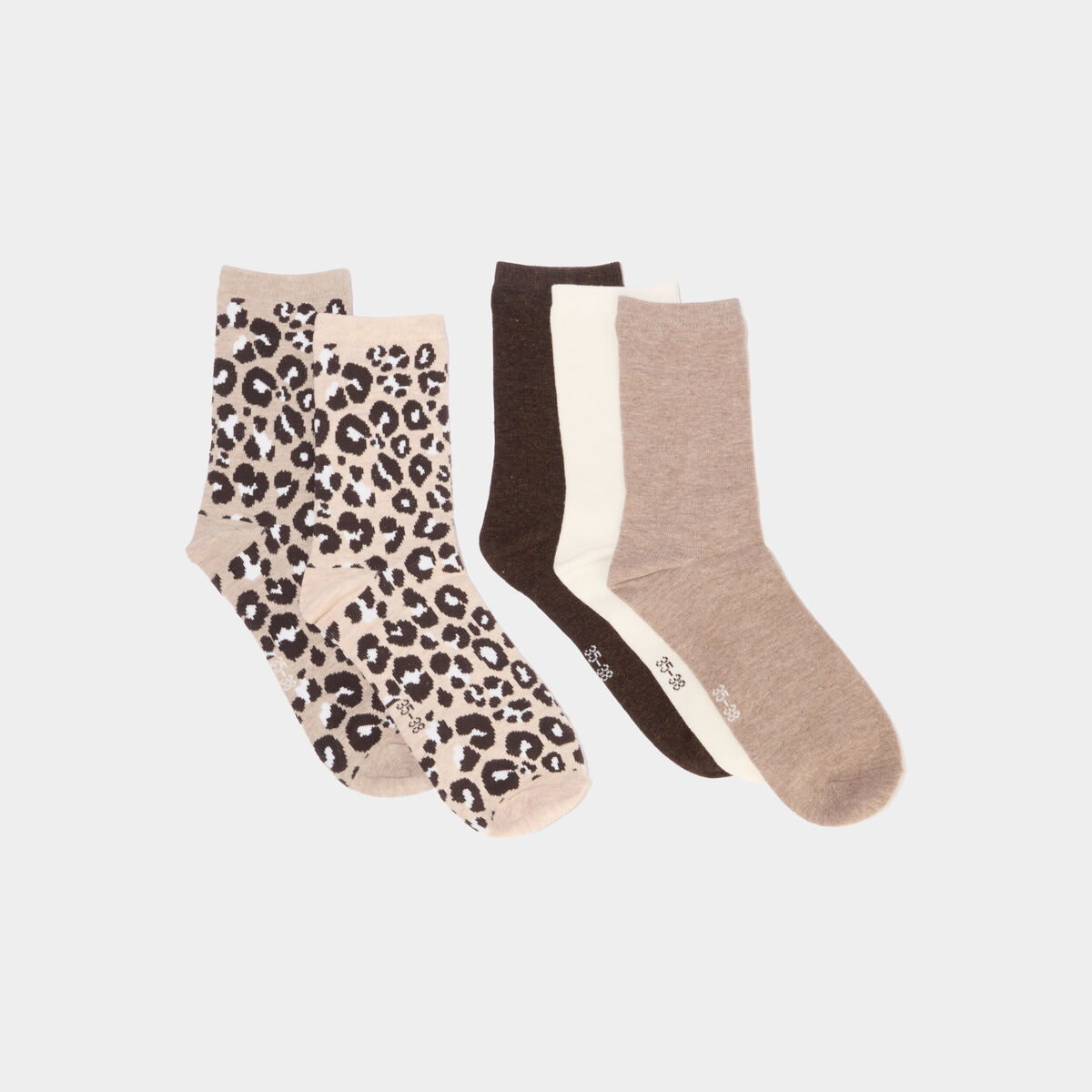 Lot 5 paires chaussettes sable femme