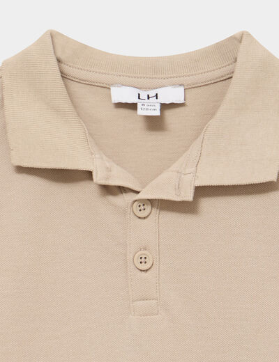 Polo manches courtes &agrave; d&eacute;tail brod&eacute; gris fonc&eacute; gar&ccedil;on
