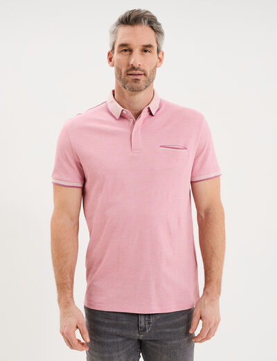 Polo manches courtes coupe droite rose clair homme