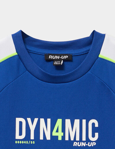 T-shirt sport relax manches courtes bleu roi gar&ccedil;on