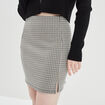 Jupe courte droite avec fente beige femme