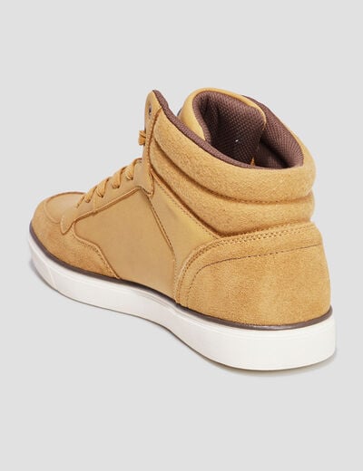 Baskets montantes à lacets jaune homme
