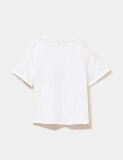 T-shirt coton Hello Kitty Kuromi blanc fille