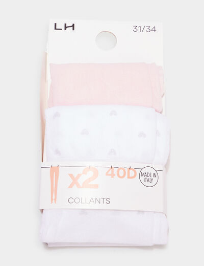 Lot 2 collants blanc fille