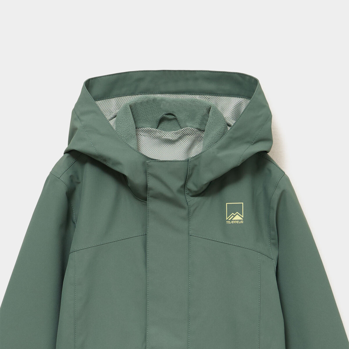 Imperm&eacute;able coupe-vent &agrave; capuche vert kaki fille
