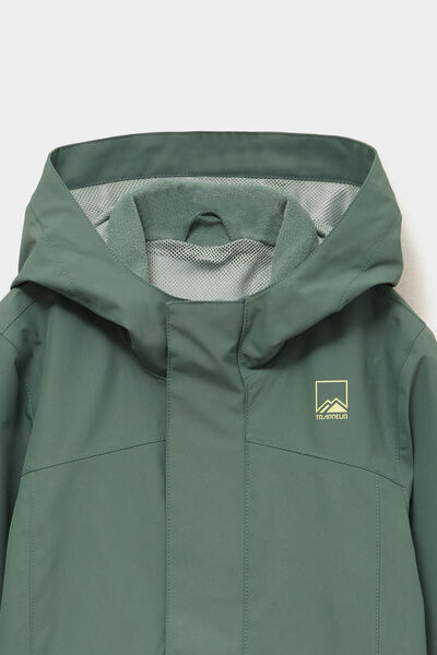 Imperm&eacute;able coupe-vent &agrave; capuche vert kaki fille
