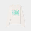 T-shirt manches longues coton ivoire fille
