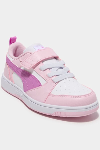 Tennis scratchs &agrave; lacets Puma Rebound V6 rose clair fille