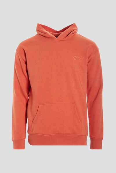 Sweat à capuche hoodie Creeks orange corail homme