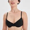 Soutien-gorge corbeille emboitant coton noir femme