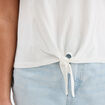 Débardeur noué sans manches coton blanc femme