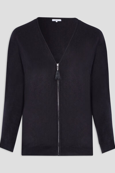Gilet zippé grande taille noir femme grande taille