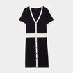 Robe pull moulante boutons Mosquitos noir femme