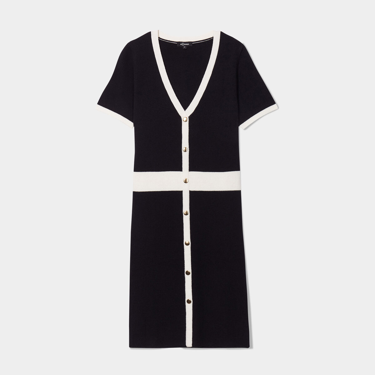 Robe pull moulante boutons Mosquitos noir femme