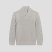 Pull avec col châle gris garçon