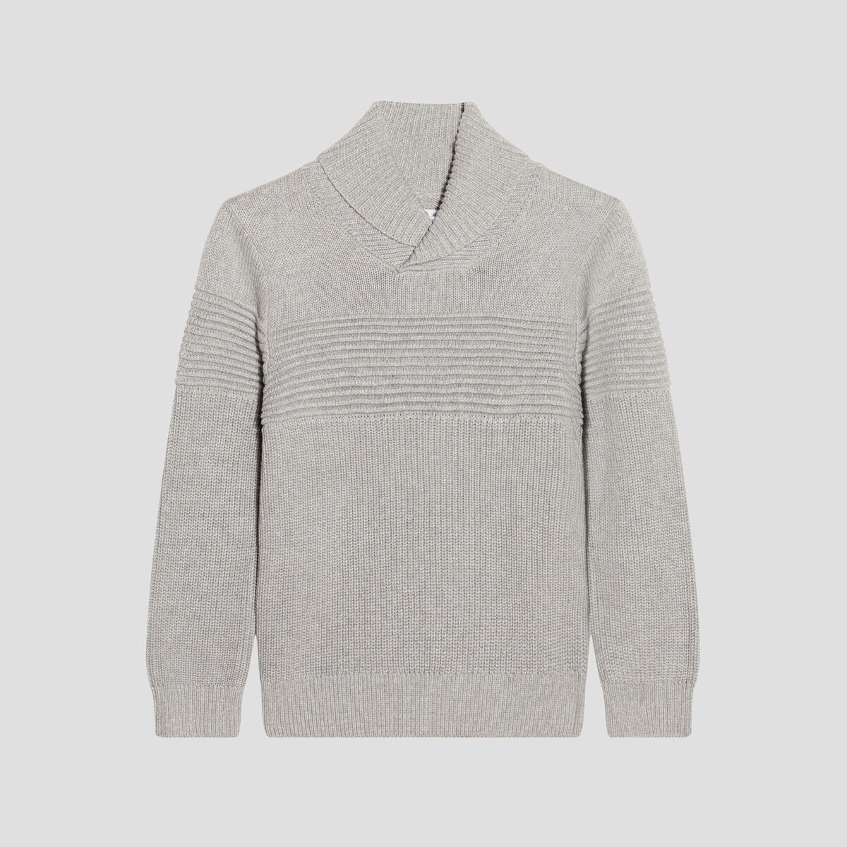 Pull avec col châle gris garçon
