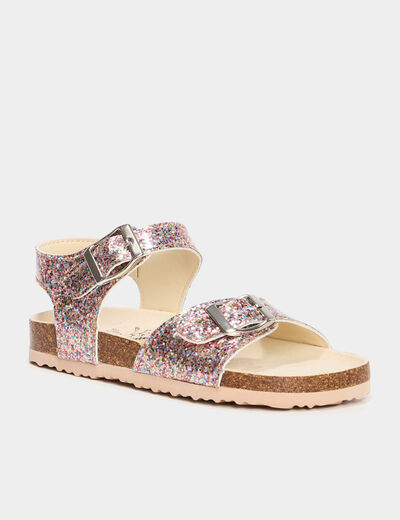 Sandales vernies &agrave; paillettes multicolore fille