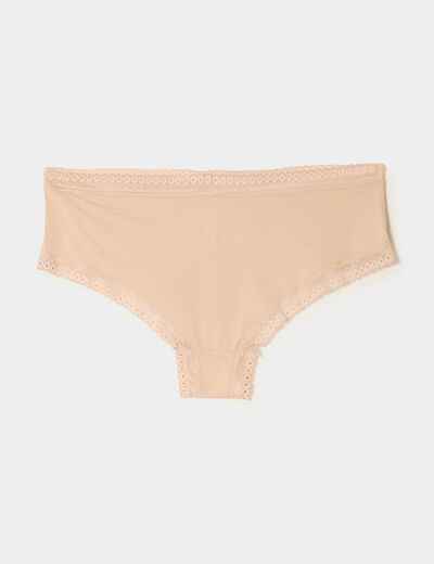 Lot 2 shortys bandes dentelle beige femme