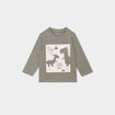 T-shirt manches longues coton vert kaki bébé garçon