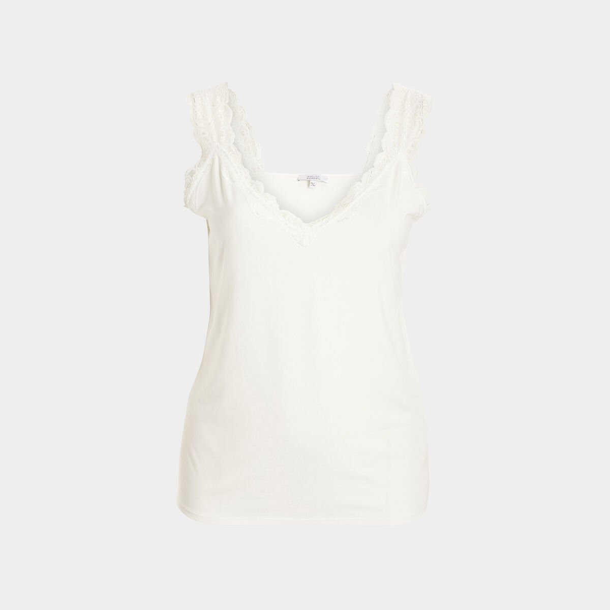Débardeur bretelles larges col en V blanc femme grande taille