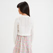 Gilet court manches longues coton ivoire fille